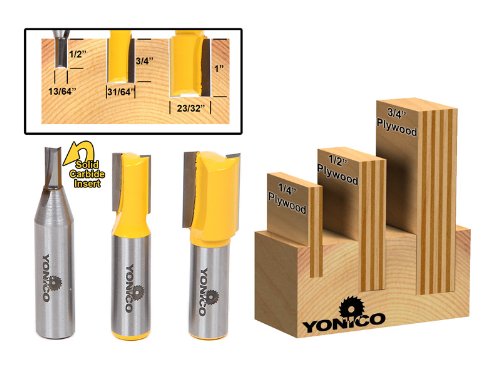 Yonico 14323 3 Plywood Dado Router Bits